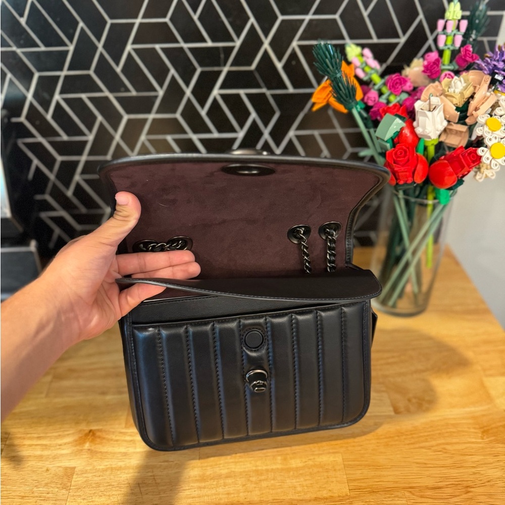 Coach Black Quilted Crossbody Bag with Black Hardware - Picture 4 of 4